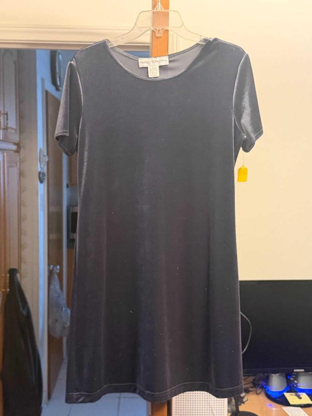 VTG Maggy London Silver Grey SS Dress